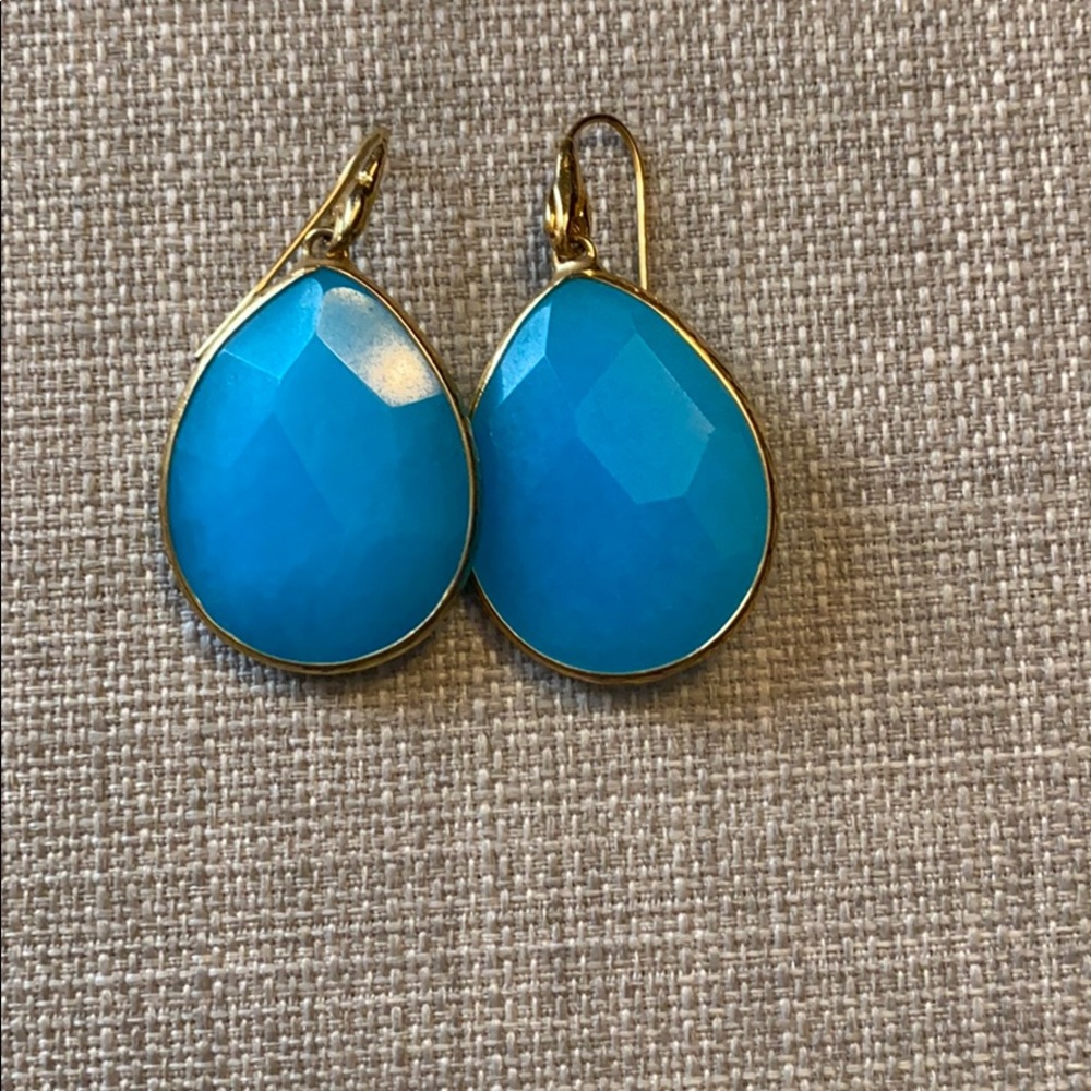 Stella & Dot drop earrings, aquamarine/turquoise